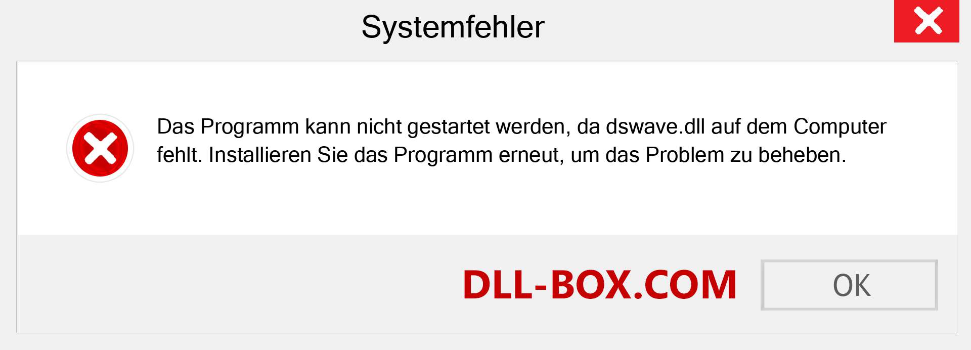 dswave.dll-Datei fehlt?. Download für Windows 7, 8, 10 - Fix dswave dll Missing Error unter Windows, Fotos, Bildern